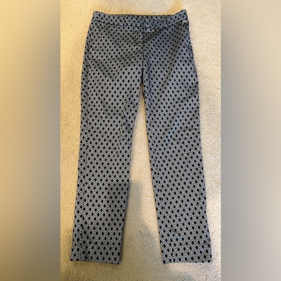 Anne Klein Stretch Pants black white diamond pattern- Size 0 - Picture 1 of 4